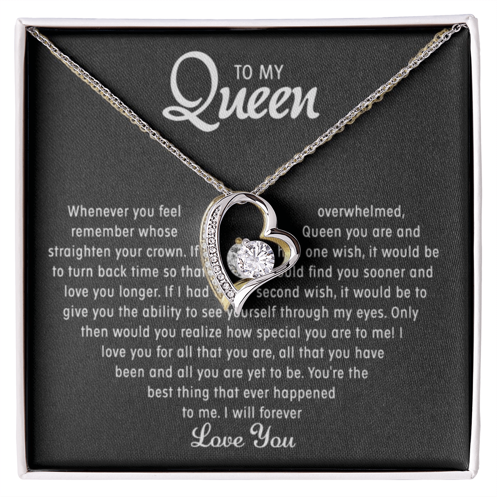 To my Queen – Love Heart Necklace - Gold-Forever Love