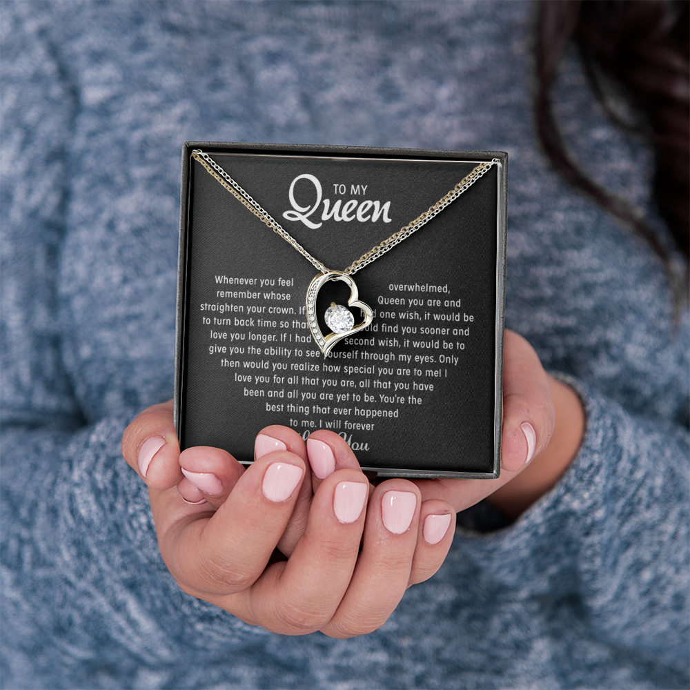 To my Queen – Love Heart Necklace - Gold-Forever Love