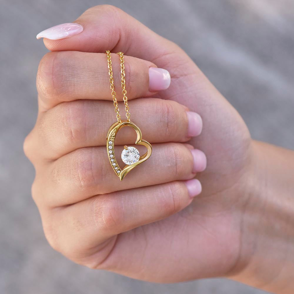 To my Queen – Love Heart Necklace - Gold-Forever Love