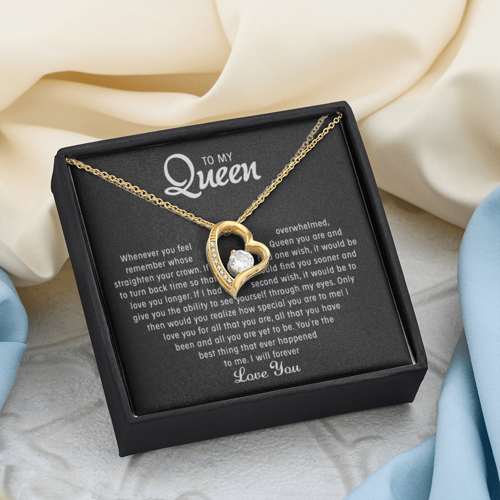 To my Queen – Love Heart Necklace - Gold-Forever Love