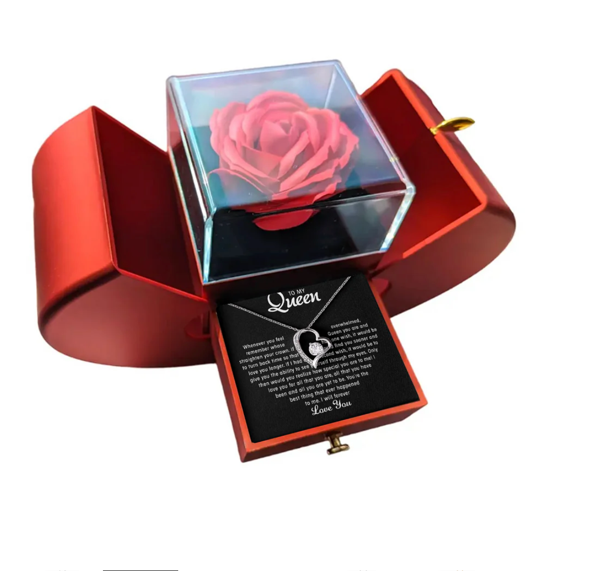 To my Queen - Forever- Love Heart Necklace