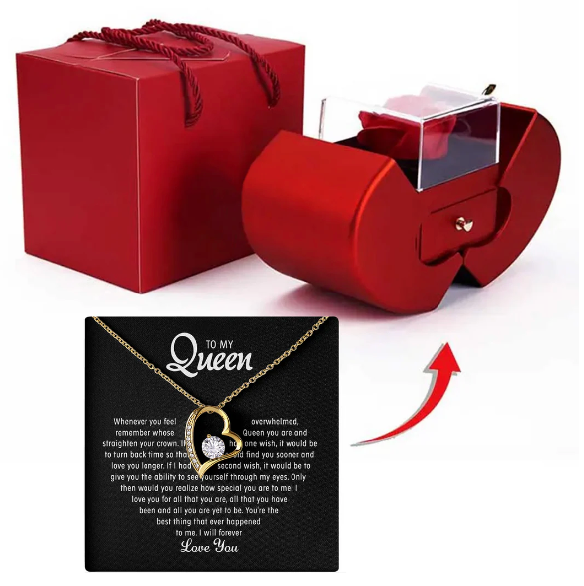 To my Queen - Forever- Love Heart Necklace