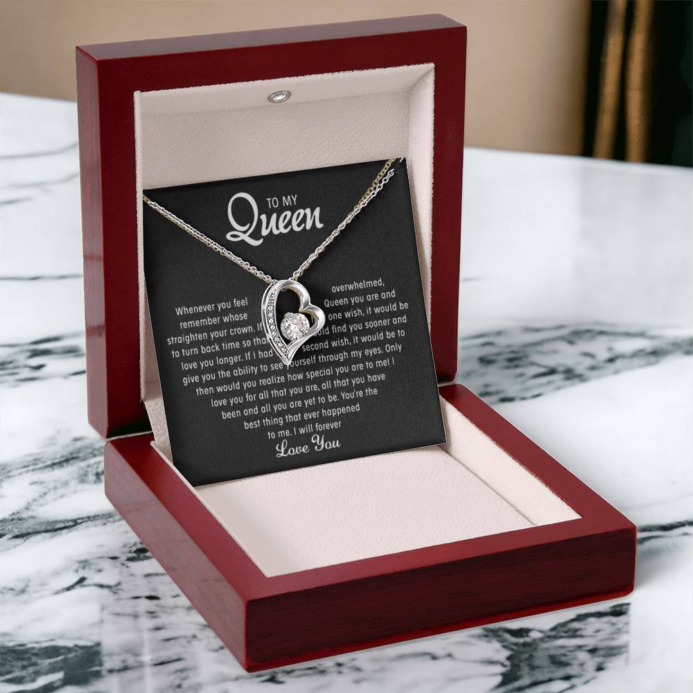 To my Queen – Love Heart Necklace - Gold-Forever Love
