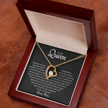 To my Queen – Love Heart Necklace - Gold-Forever Love