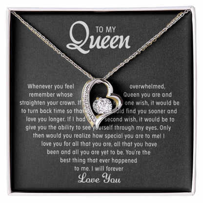 To my Queen – Love Heart Necklace - Gold-Forever Love