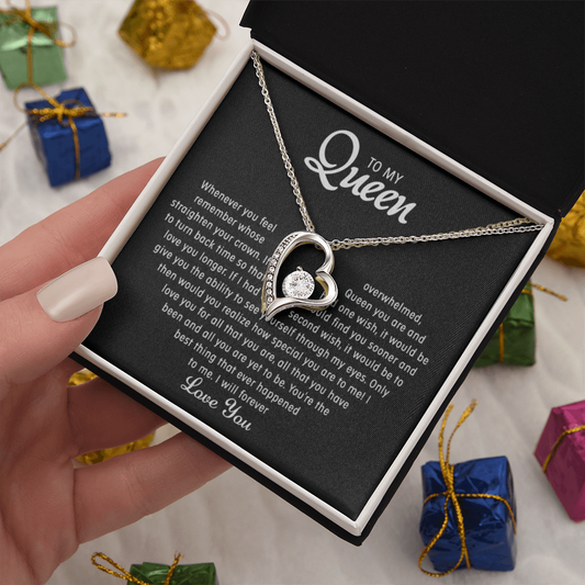 To my Queen – Love Heart Necklace - Gold-Forever Love
