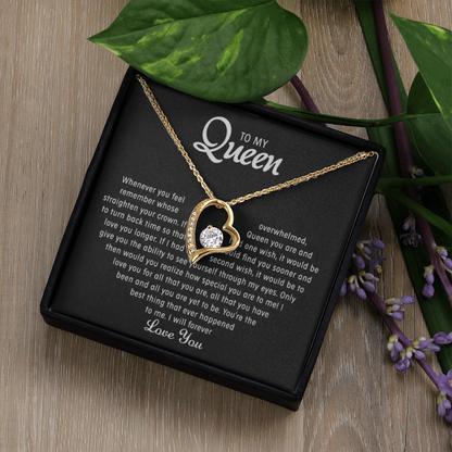 To my Queen – Love Heart Necklace - Gold-Forever Love